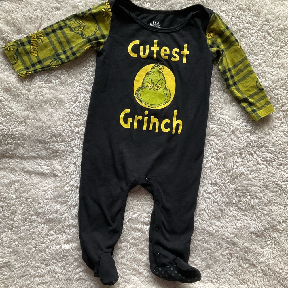 Dr. Seuss Black and Yellow Grinch Kids Footie